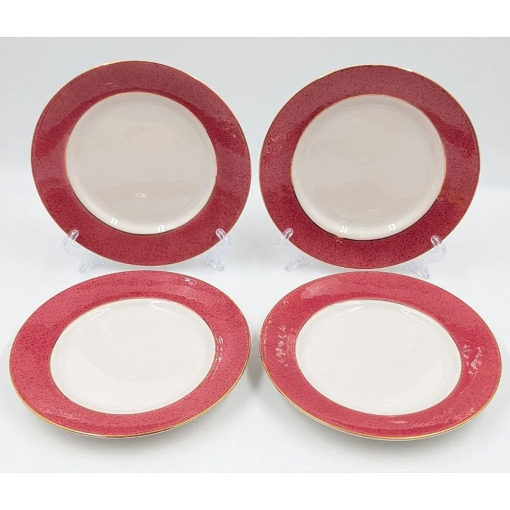 Nikko Riviera Red Salad Plates 7 3/8